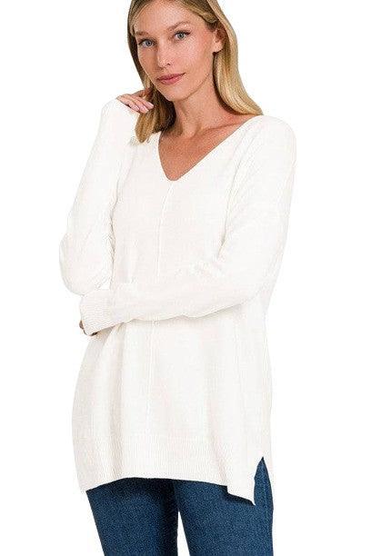 Dames Tuniek Trui V-Hals Plus Size Zachte Stof Lange Mouw 6