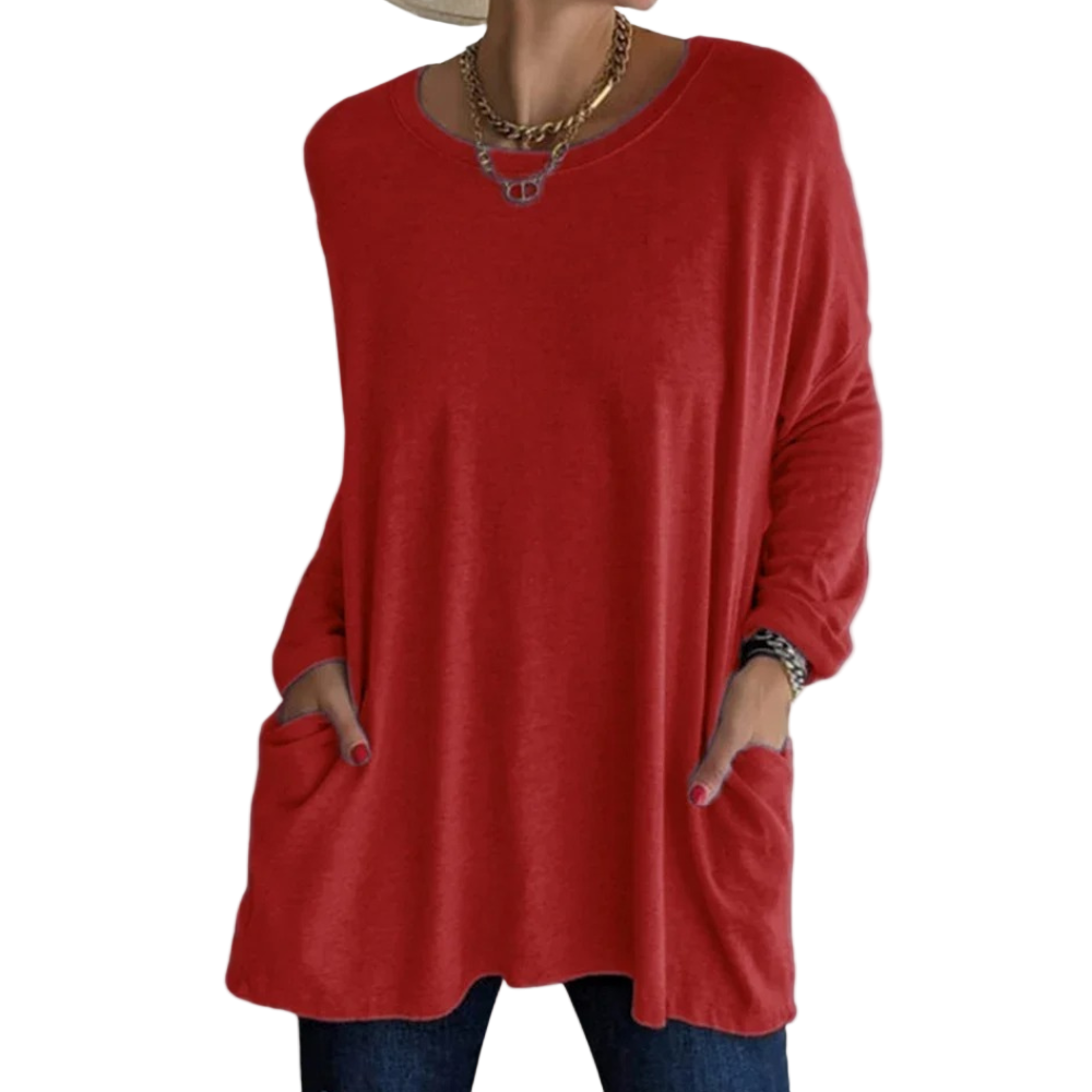 Dames Tuniek met Lange Mouwen en Ronde Hals 0