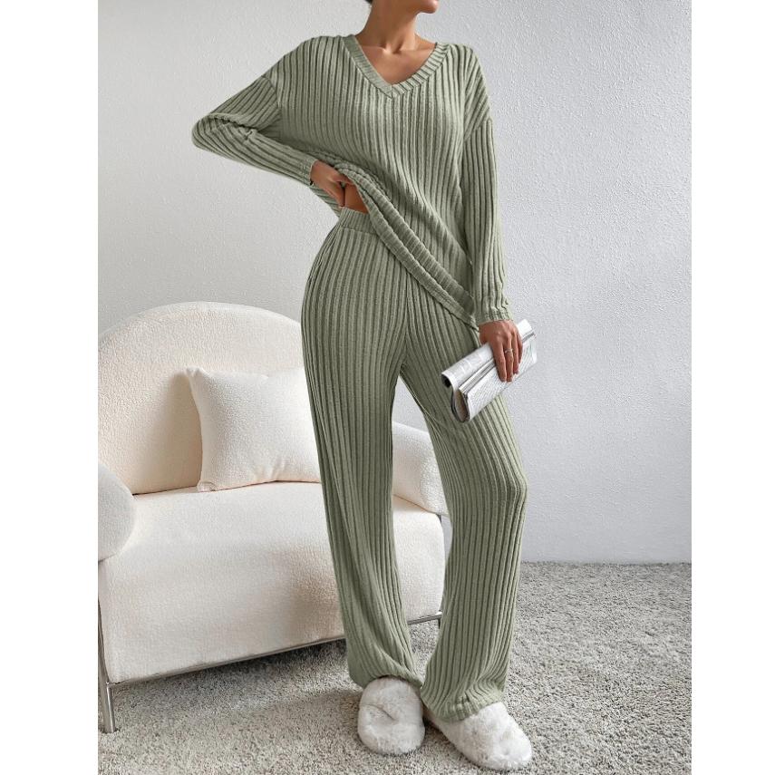 Dames Tweedelige Set Gebreid Minimalistisch Comfy Outfit 9