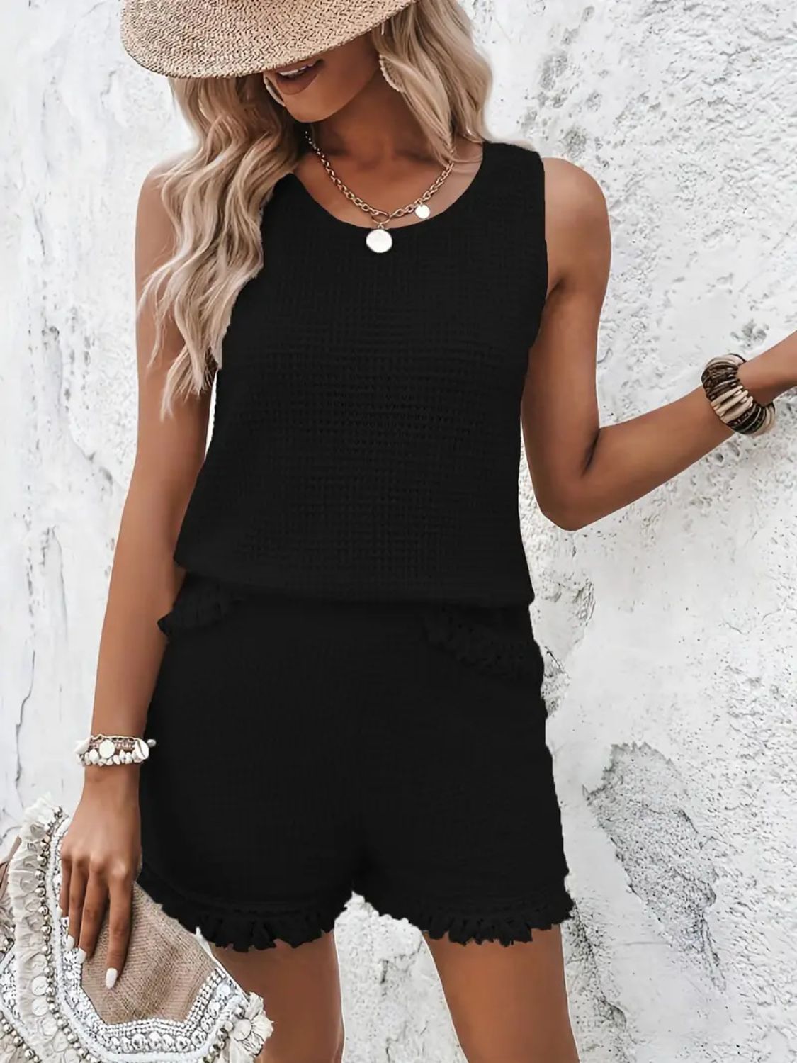 Dames Tweedelige Set Tanktop en Shorts Polyester Spandex 8
