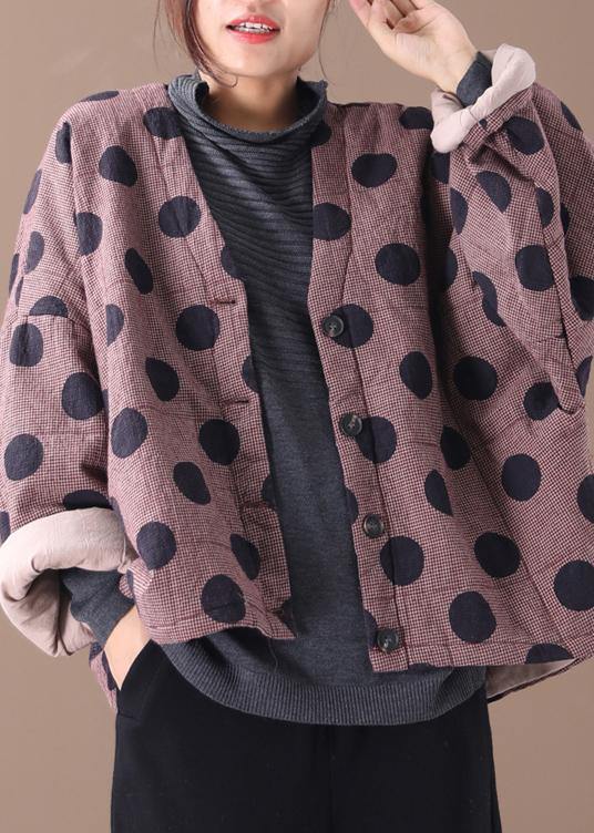 Dames V-hals Button Down Casual Jas met Ruitpatroon 1