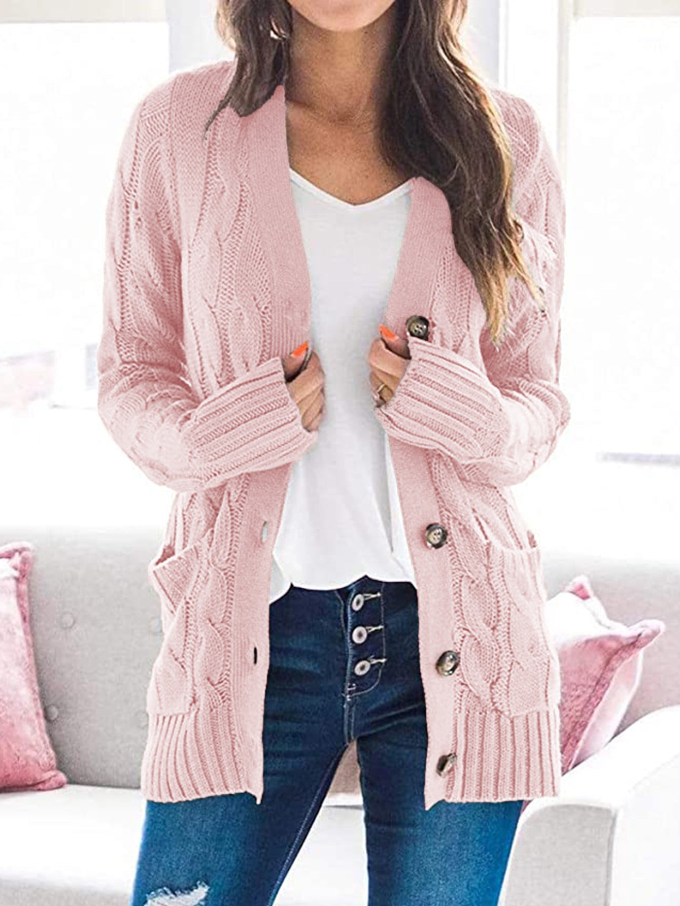 Dames Vest Lange Mouwen Casual 1