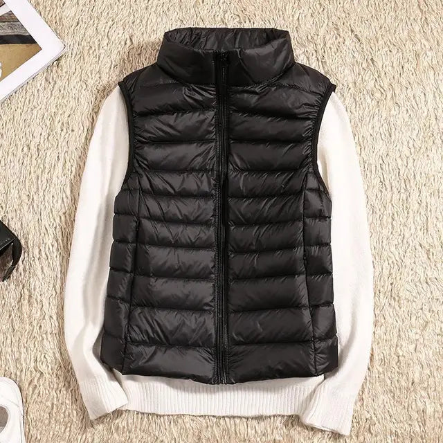 Dames Vest Mouwloos Ultra Licht Dons Puffer voor Comfortabele Koude Dagen 0