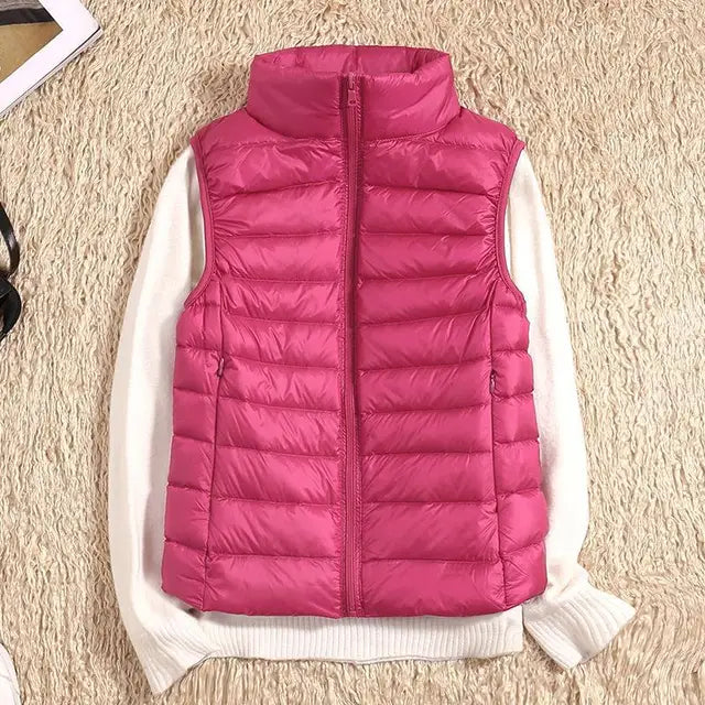 Dames Vest Mouwloos Ultra Licht Dons Puffer voor Comfortabele Koude Dagen 9
