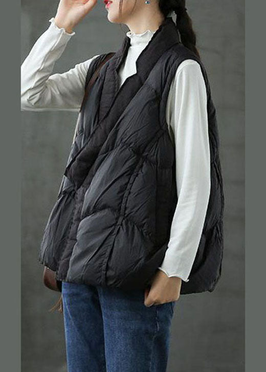 Dames Vest Zwart Trendy Losse Pasvorm voor de Winter 3