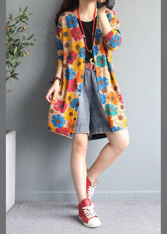 Dames Vest met V-hals en Unieke Print voor Herfst en Winter 2