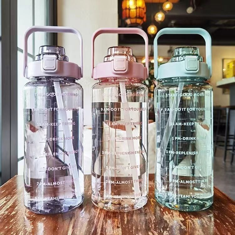Dames Waterfles 1 Liter met Handgreep en Lekvrij Deksel 3