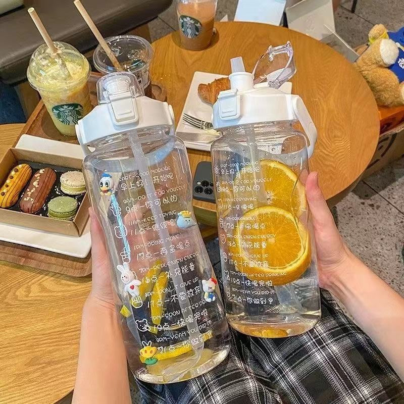 Dames Waterfles 1 Liter met Handgreep en Lekvrij Deksel 7
