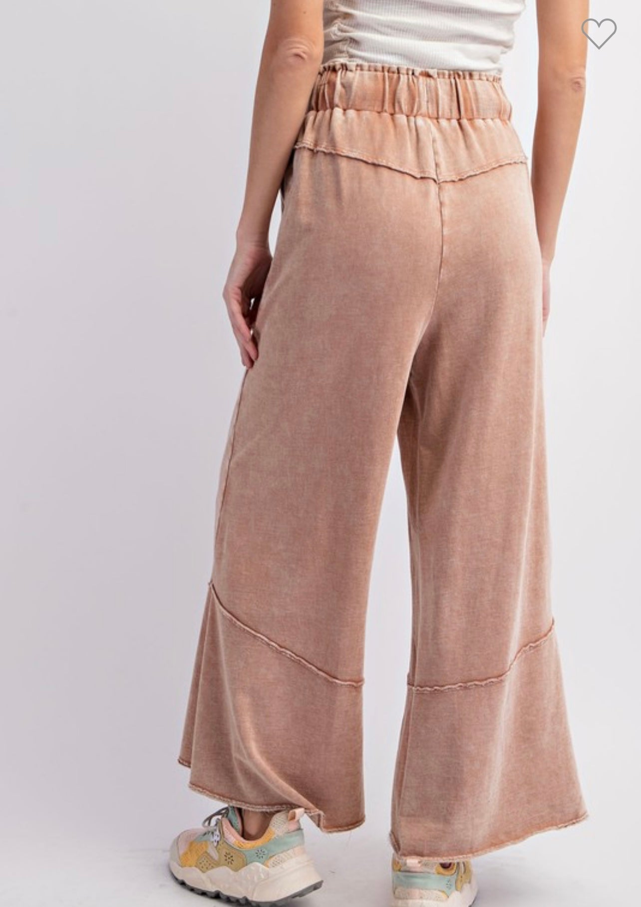 Dames Wijd Beenbroek van Mineral Washed Terry Knit 2
