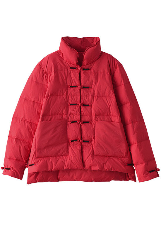 Dames Winter Donsjas met Opstaande Kraag en Knoopzakken 4