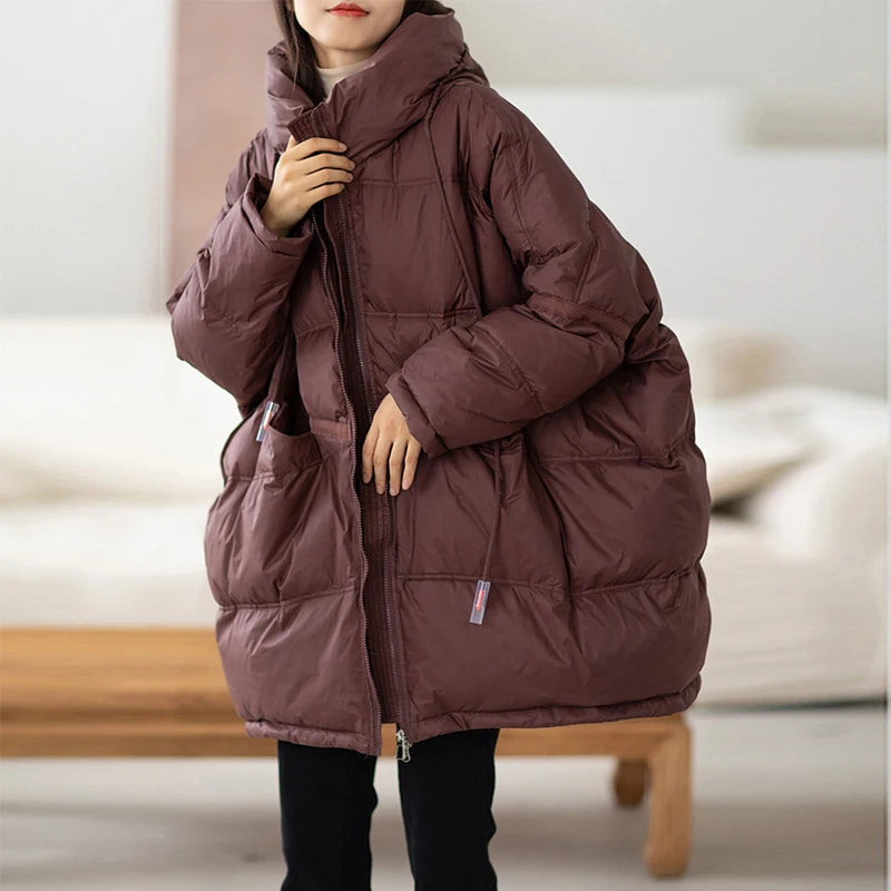 Dames Winter Parka Met Capuchon Casual Losse Pasvorm 1