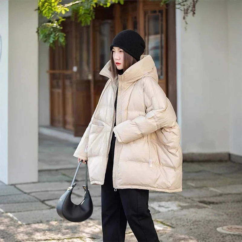 Dames Winter Parka Met Capuchon Casual Losse Pasvorm 14