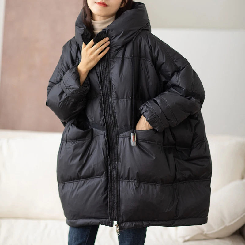 Dames Winter Parka Met Capuchon Casual Losse Pasvorm 2