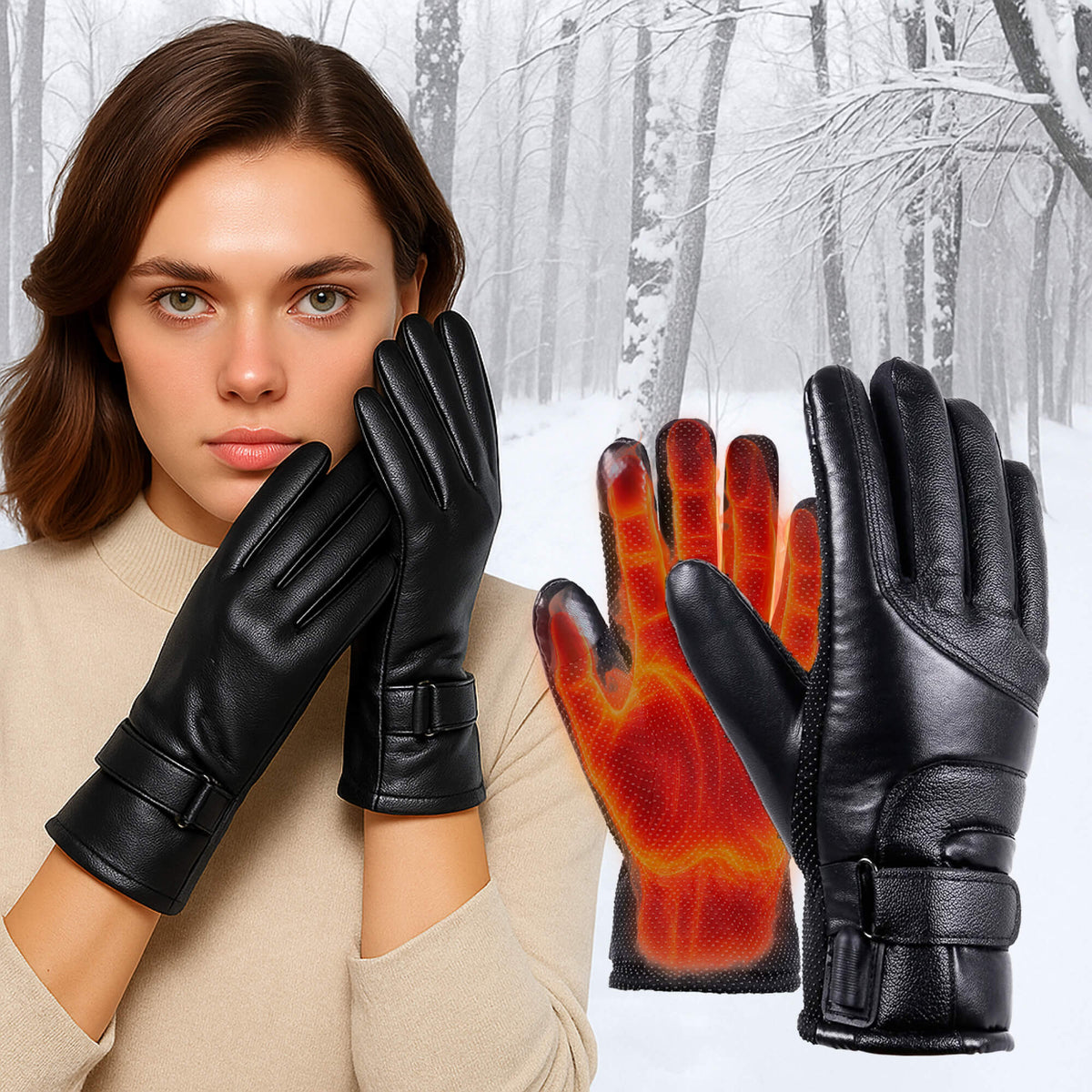 Dames Winterhandschoenen Waterdicht Met Verwarming En Touchscreenfunctie 0