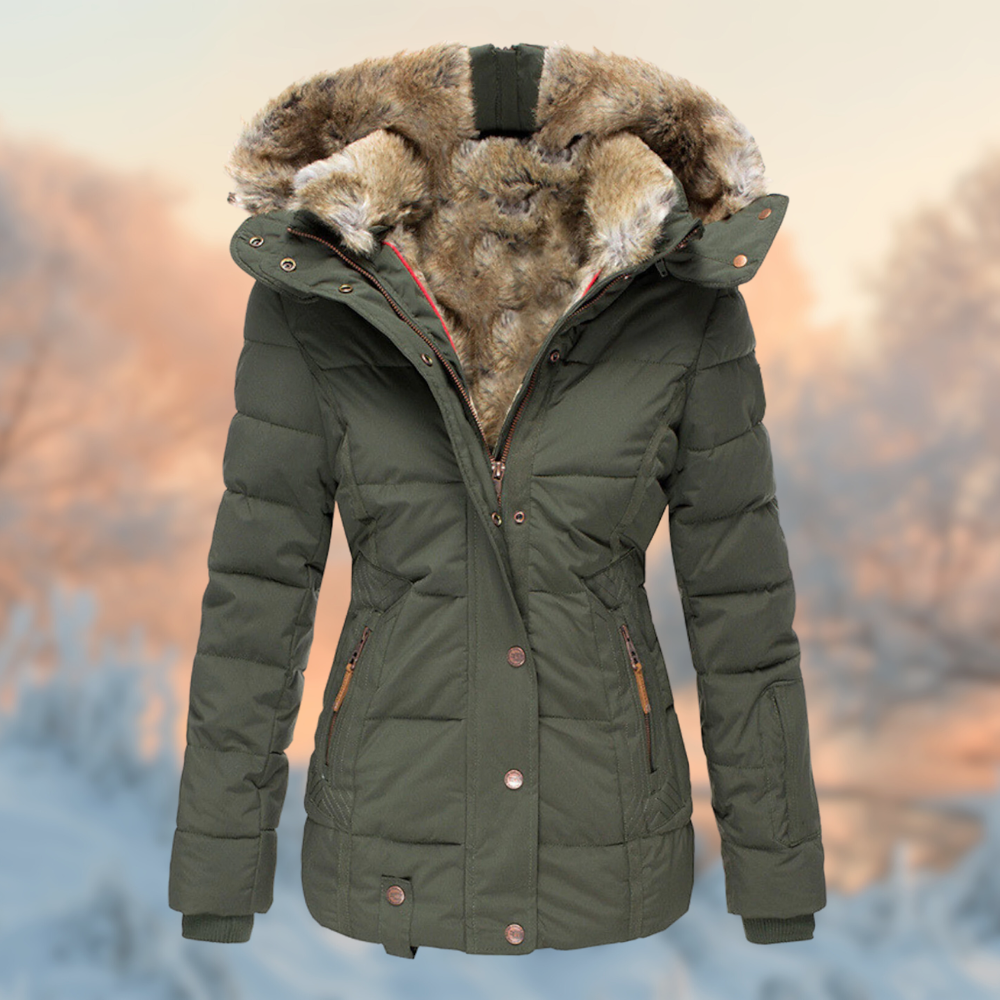 Dames Winterjas Gevoerd met Pluche Voering