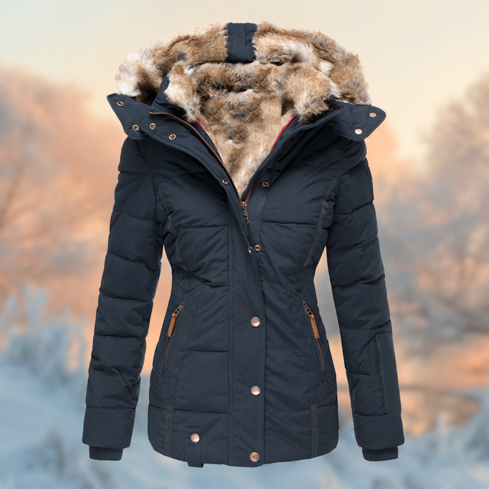 Dames Winterjas Gevoerd met Pluche Voering