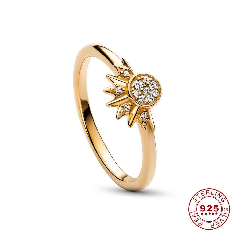 Dames Zilveren Ring Maan en Zonontwerp voor Tijdloze Stijl 4