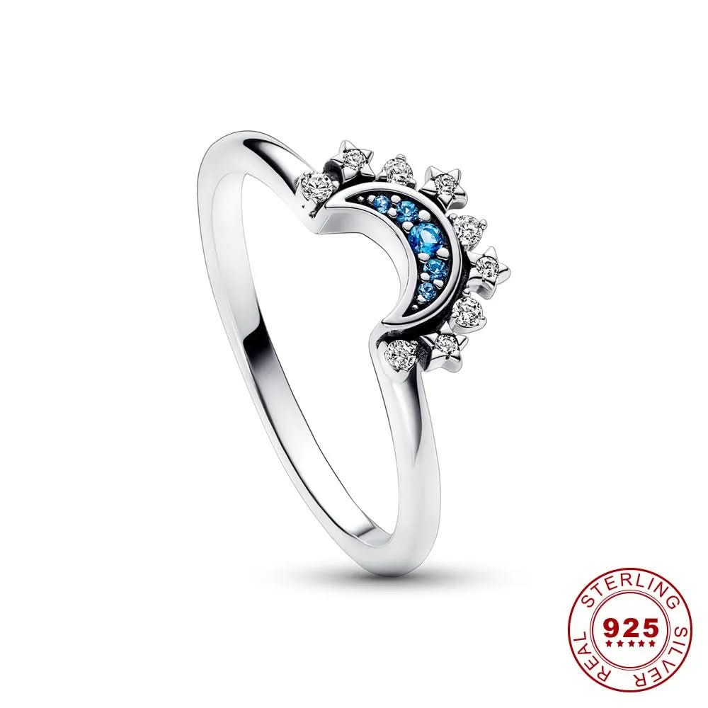 Dames Zilveren Ring Maan en Zonontwerp voor Tijdloze Stijl 5
