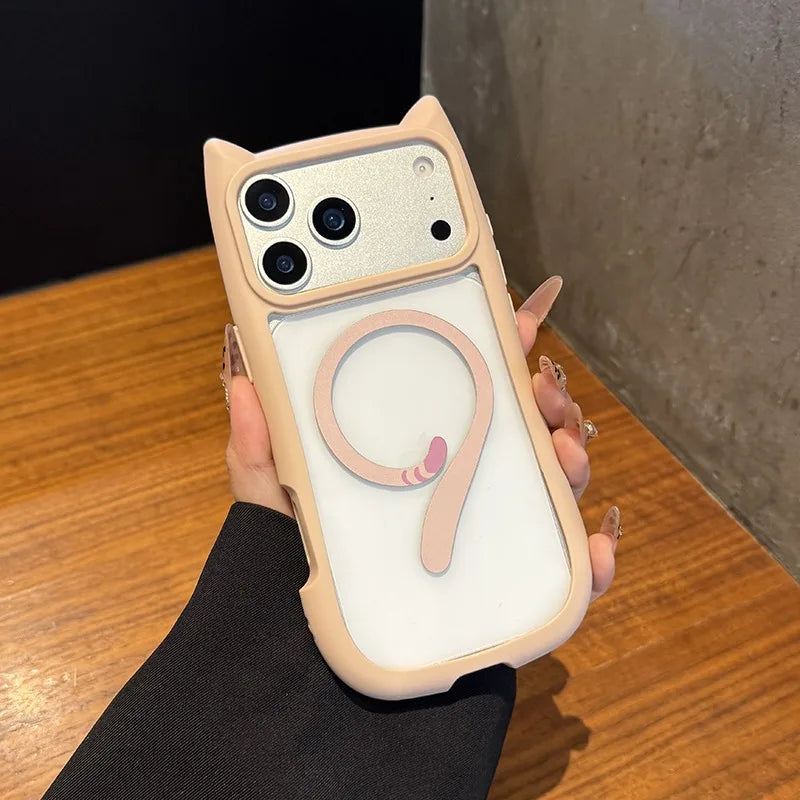 Dames iPhone Hoesje met Kat Oren en MagSafe Compatibiliteit voor iPhone 11, 12, 13, 14 9