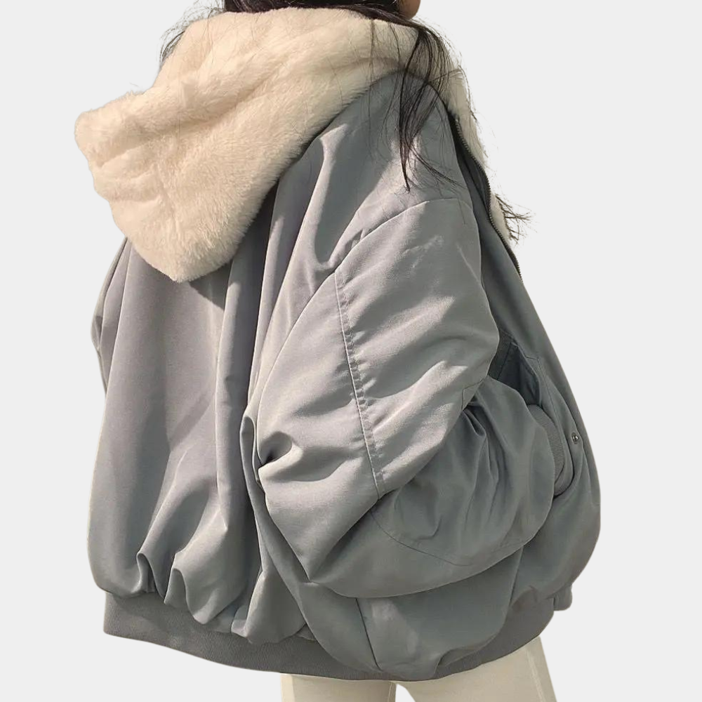 Damesjacket met Dubbel Laag en Hooed 1