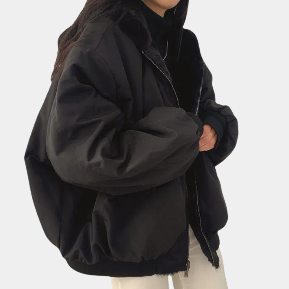 Damesjacket met Dubbel Laag en Hooed 3