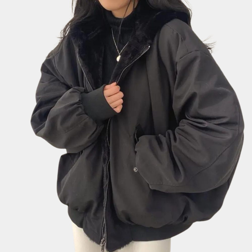 Damesjacket met Dubbel Laag en Hooed 4