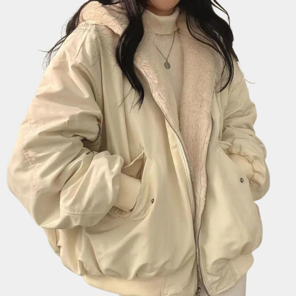 Damesjacket met Dubbel Laag en Hooed 5