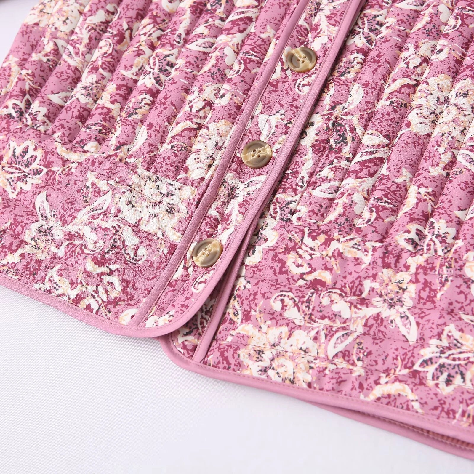 Damesjas Winter Gewatteerd Cropped met Bloemenprint 5