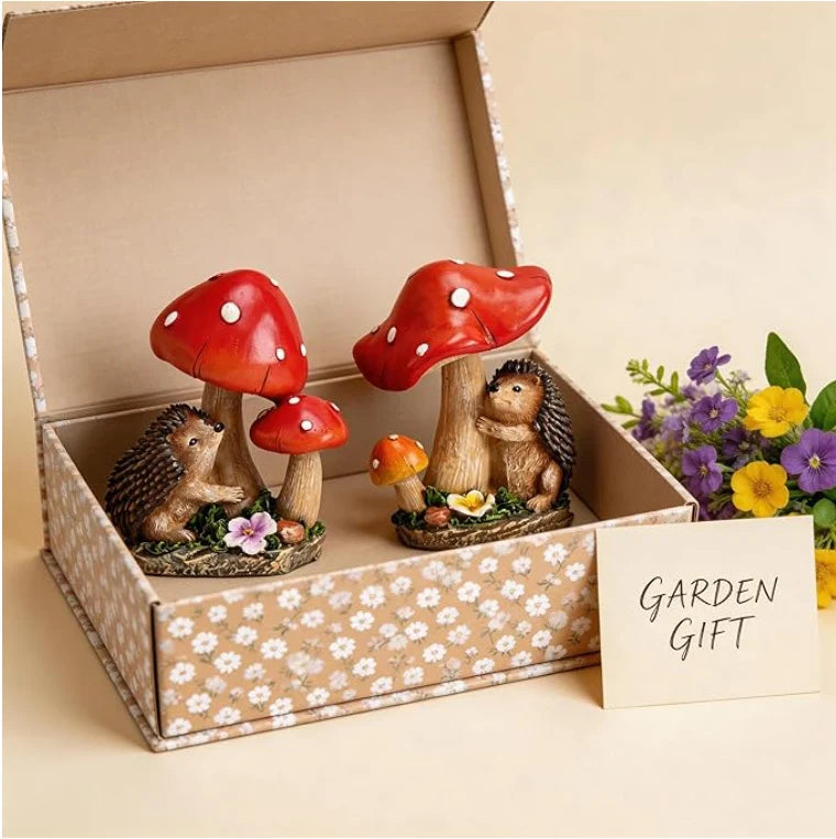 Decoratief Beeldje Egel met Vliegenzwammen 3
