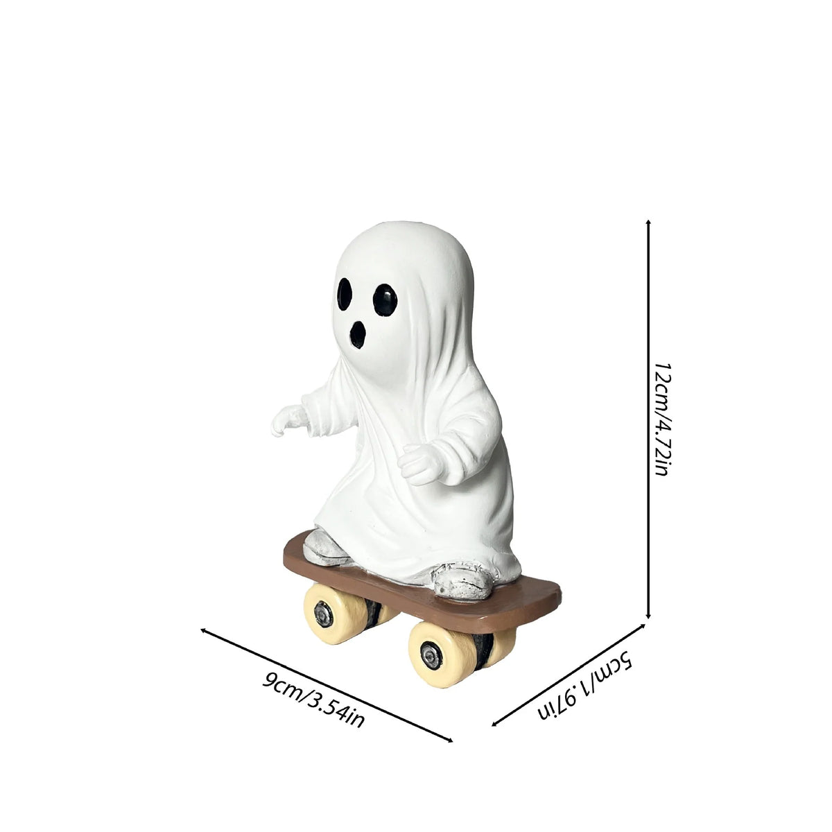 Decoratief Beeldje Spookfiguur op Skateboard voor Unieke Interieurs 0