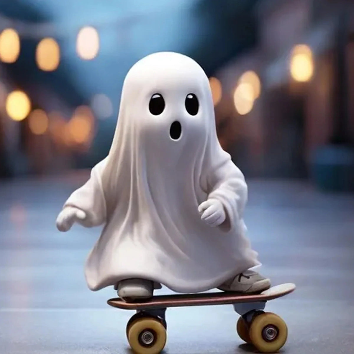 Decoratief Beeldje Spookfiguur op Skateboard voor Unieke Interieurs 1