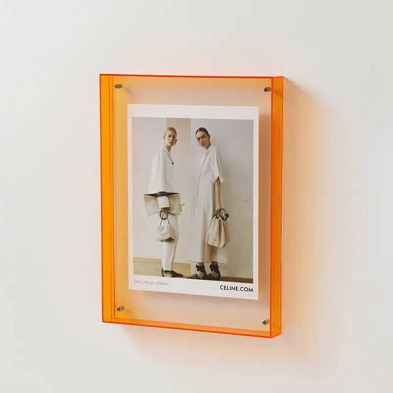 Decoratief Fotolijstje van Transparant Acryl met Kleurrijke Randen 0