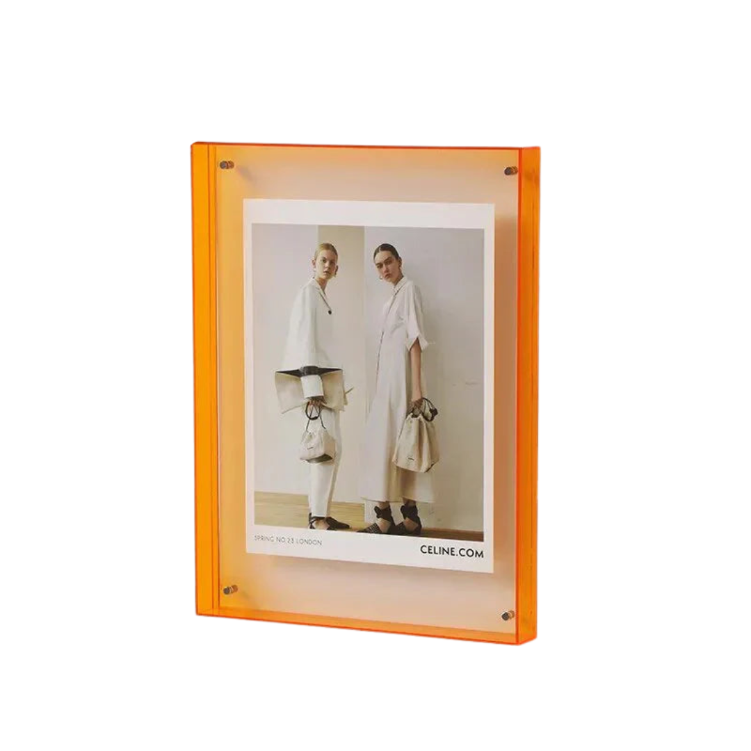 Decoratief Fotolijstje van Transparant Acryl met Kleurrijke Randen