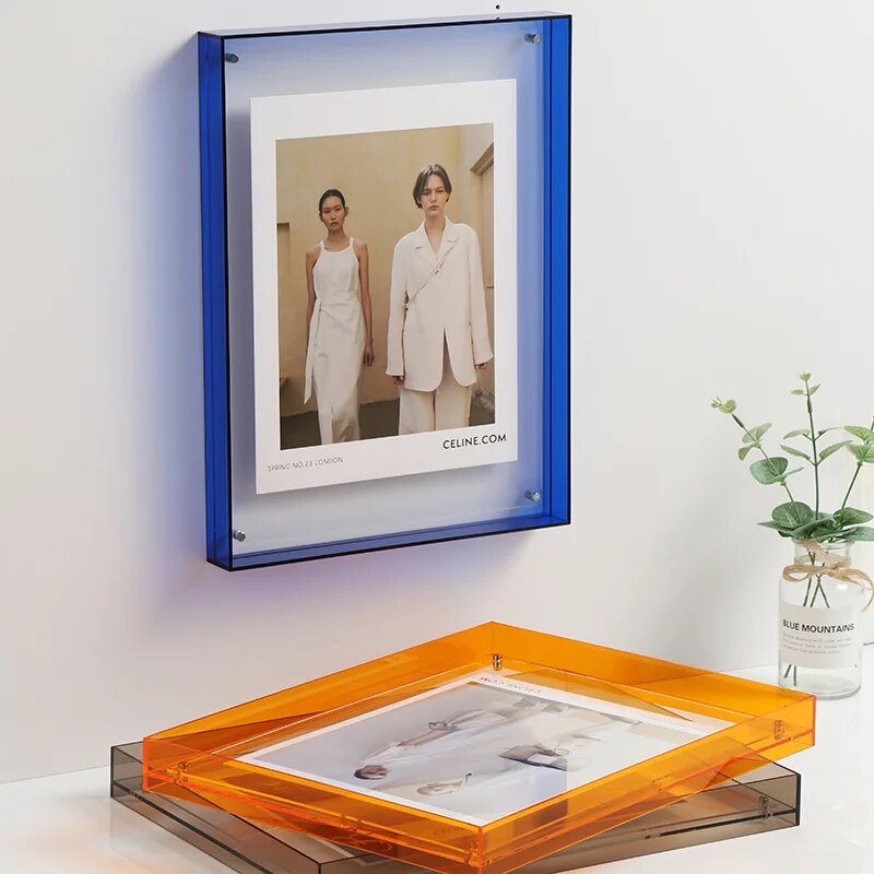Decoratief Fotolijstje van Transparant Acryl met Kleurrijke Randen 1