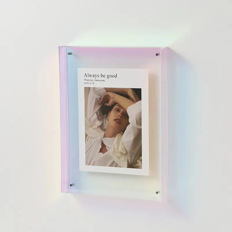 Decoratief Fotolijstje van Transparant Acryl met Kleurrijke Randen 8