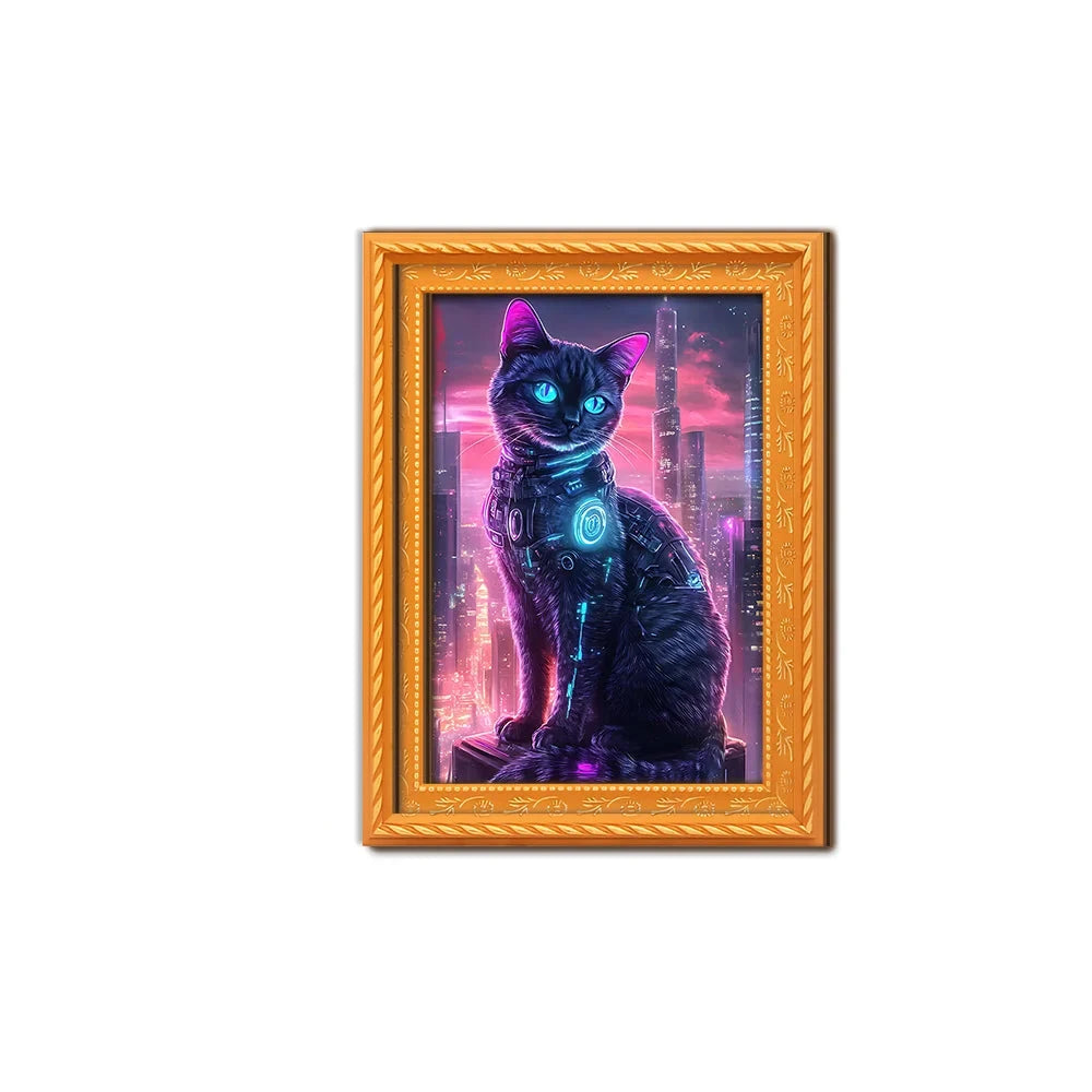 Decoratief Kunstwerk Kat Futuristisch Design 0