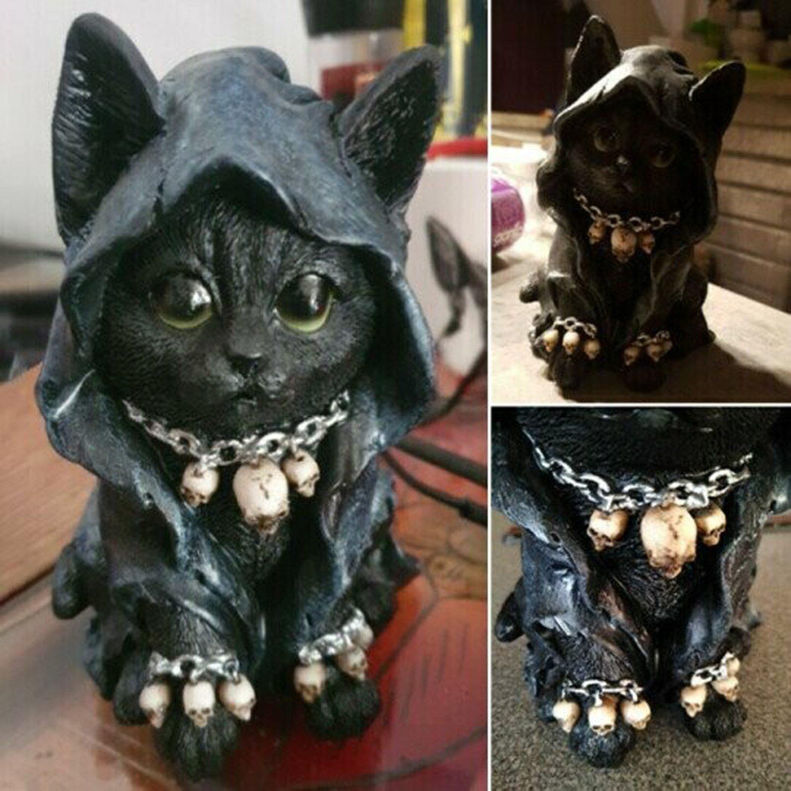 Decoratieve Kat Standbeeld voor Halloween 6