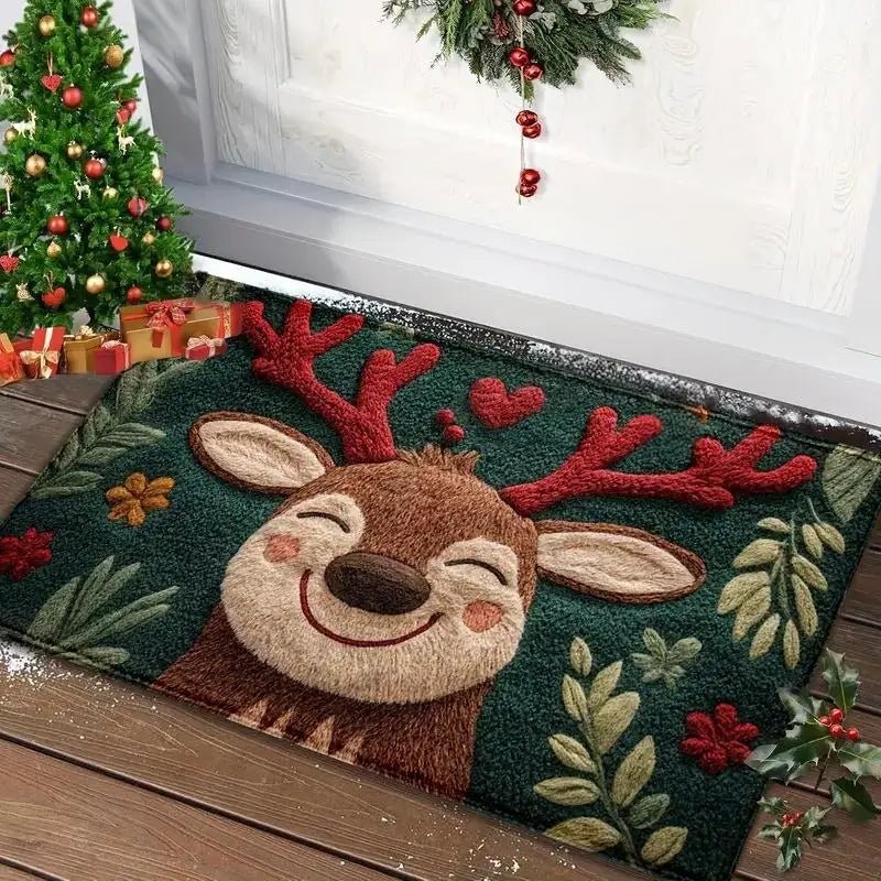 Decoratieve Kerstdeurmat met Vrolijk Ontwerp 0