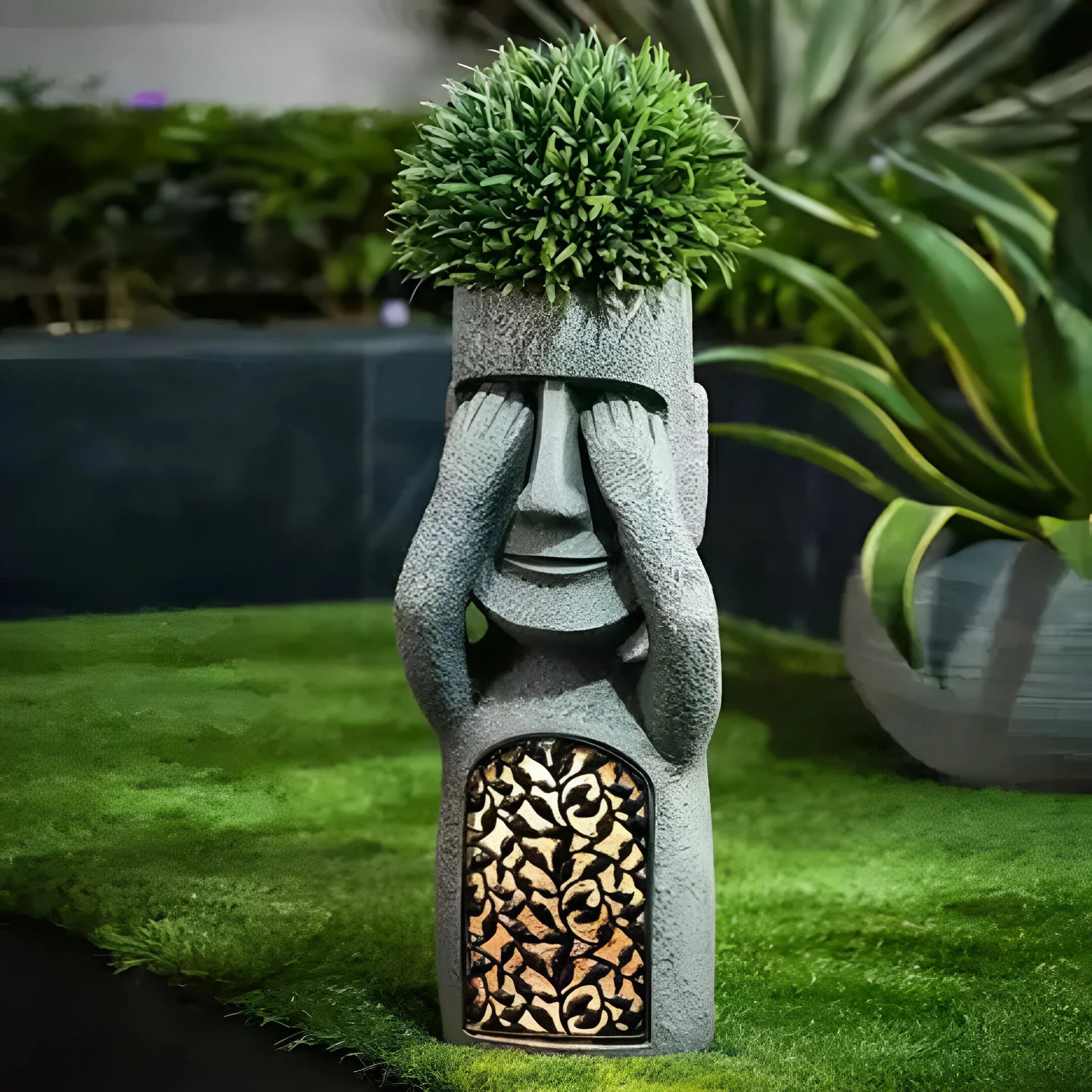 Decoratieve Plantenbak Buiten met LED-Verlichting en Abstract Ontwerp 0