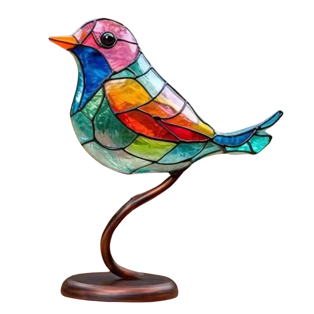 Decoratieve Sculptuur van Kleurrijke Vogels op Takken Modern 0