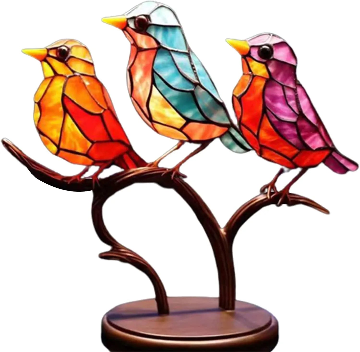 Decoratieve Sculptuur van Kleurrijke Vogels op Takken Modern 3