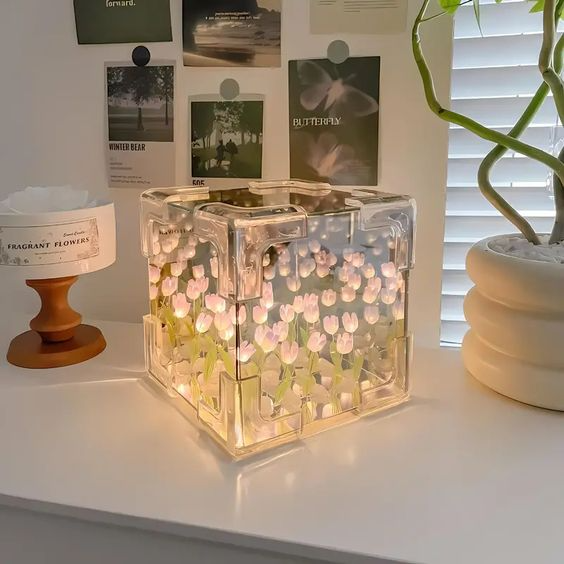 Decoratieve Spiegel met Tulpenlicht 1