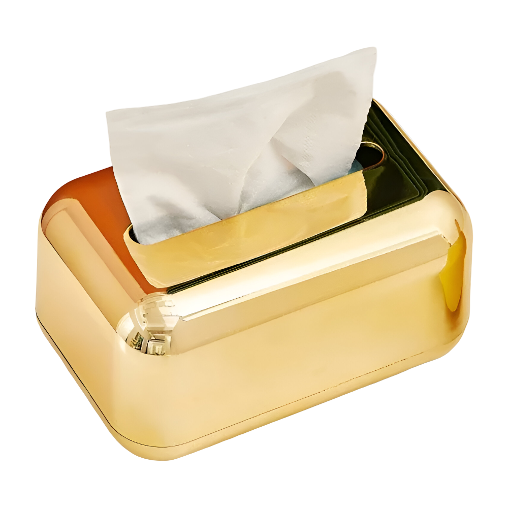 Decoratieve Tissuebox met Gouden Spiegelafwerking 0