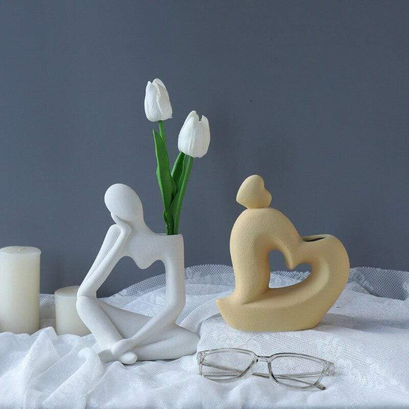 Decoratieve Vaas Denkende Man 2