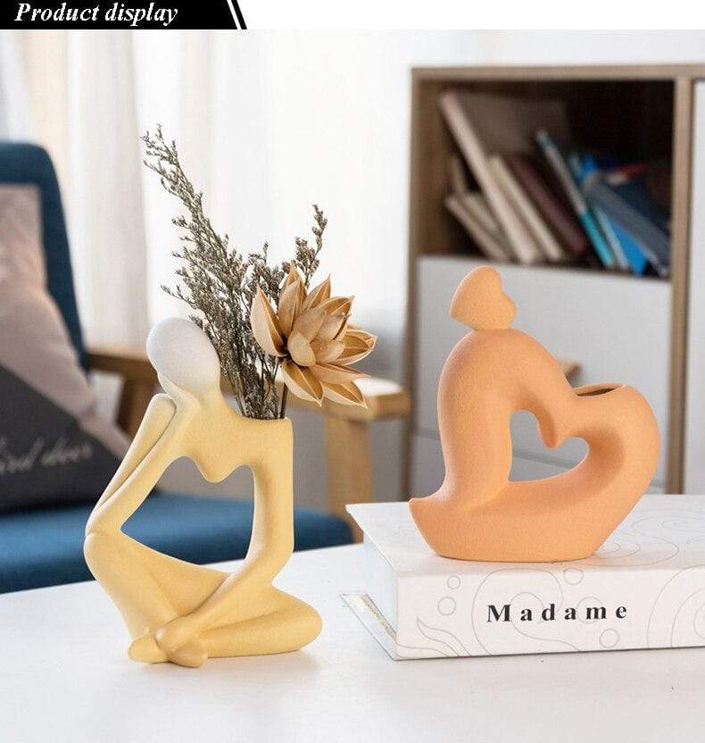 Decoratieve Vaas Denkende Man 4