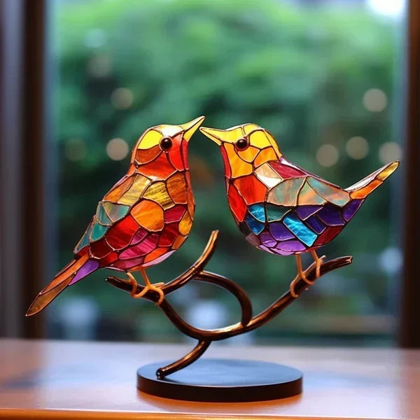 Decoratieve Vogelbeeldjes Set van 3 Kleurrijke Acryl Design 3