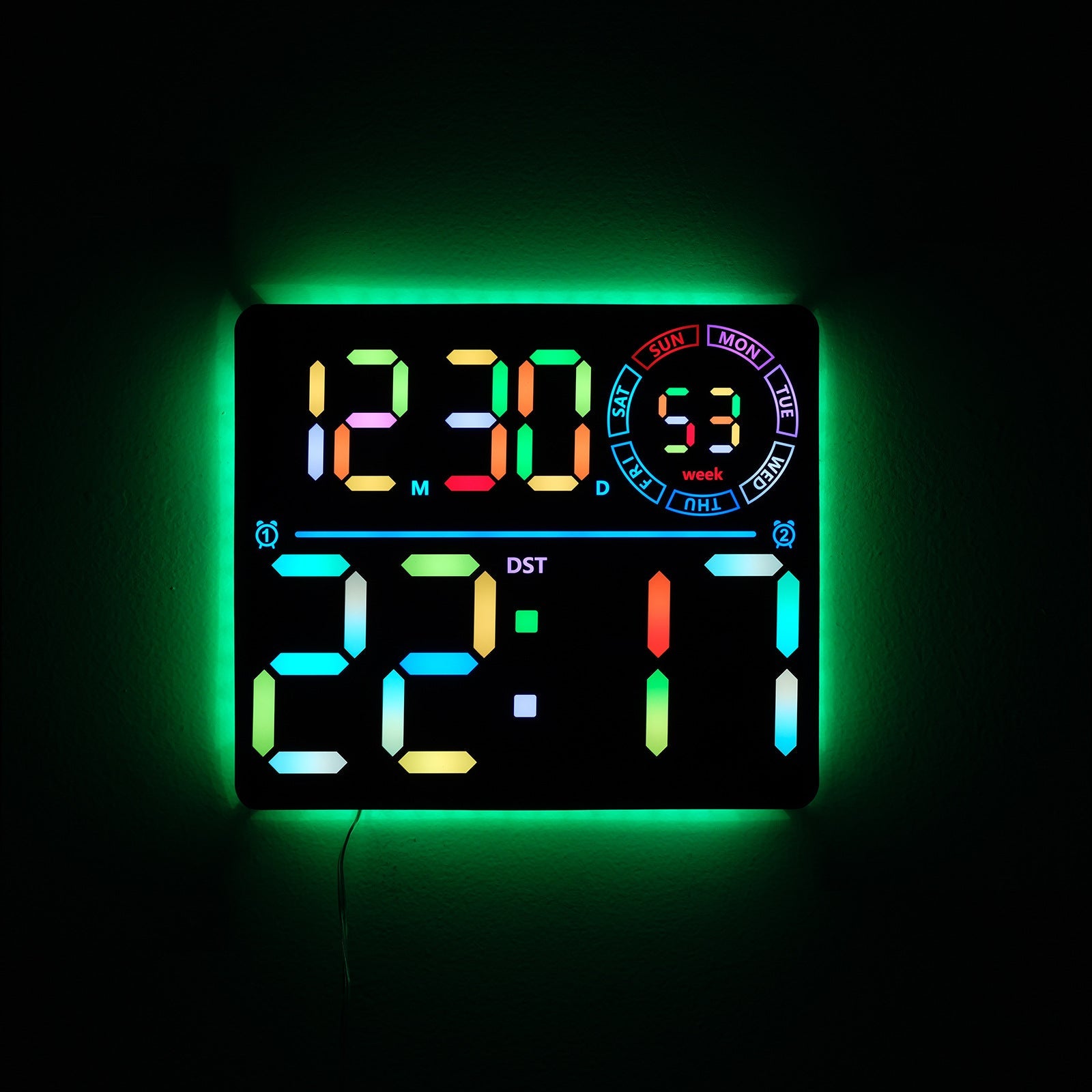 Digitale Wandklok Modern Ontwerp Met Groot Display 0