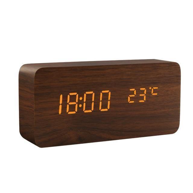 Digitale Wekker Houten Blok Modern Met Snooze Functie 14