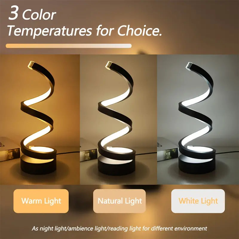Dimbare LED Tafellamp Spiral Design voor Modern Interieur 2