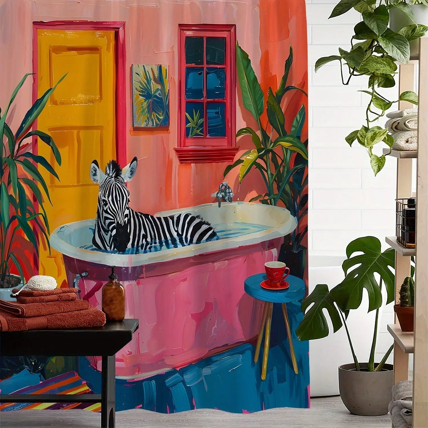 Douchegordijn Tropisch Zebra Stijlvol 2